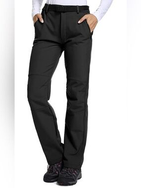 Women's Waterproof Pants Hiking Ski Snow Fleece Lined Pants Size L